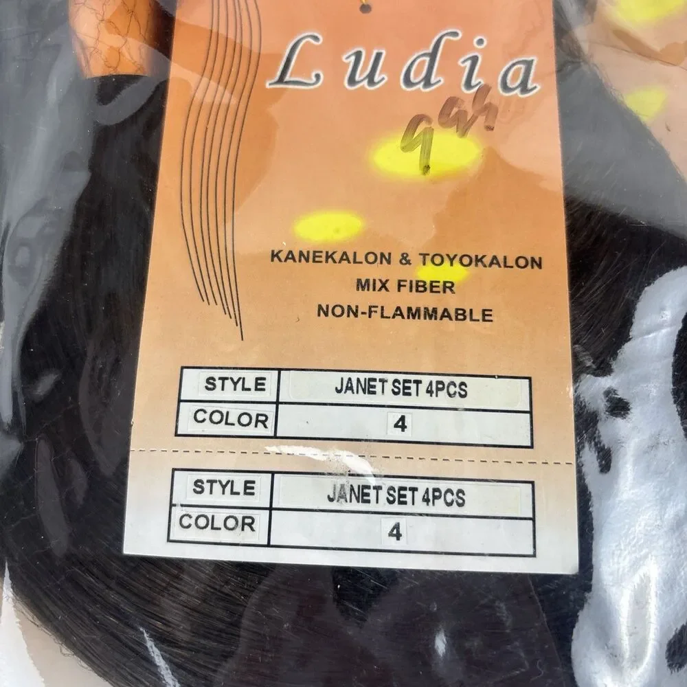 Ludia Hair Weft Janet Set 4 Pc Color 4 Dark Brown Kanekalon & Toyokalon